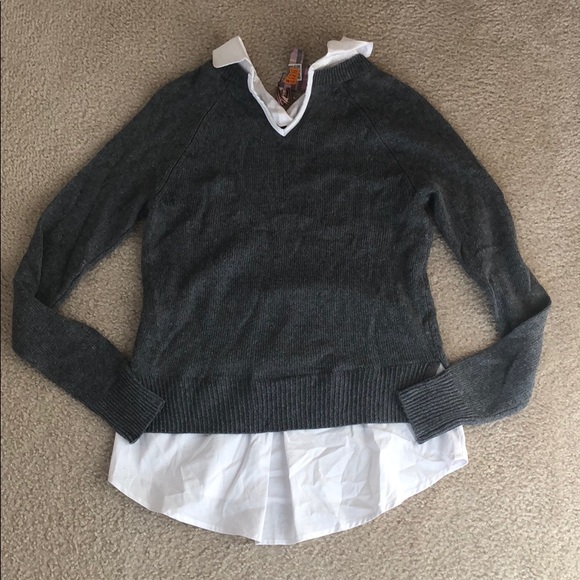 NWT Vera Wang faux shirt sweater - Picture 3 of 5